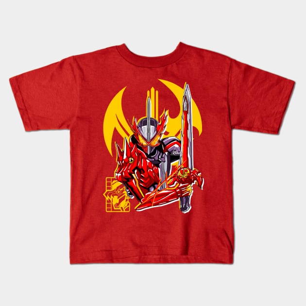 Brave Dragon Saber Kids T-Shirt by Hamimohsin